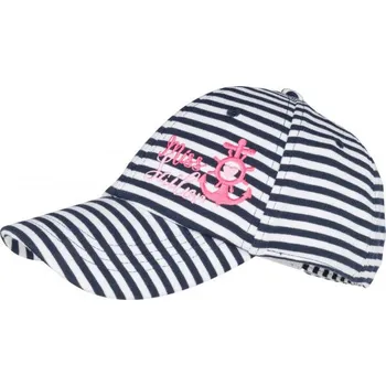 Čepice Dívčí čepice s kšiltem Lewro TRENA STRIPES 8/11 Tmavě modrá, Bílá, Růžová