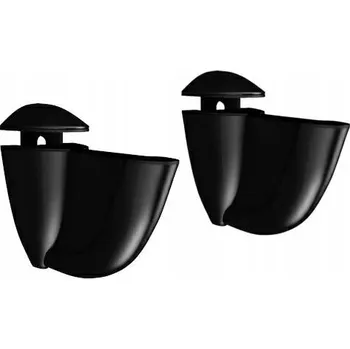 police Podpěrka / Držák skleněné police nastavitelný Černý LUNA 10 pro sklo do 36 mm 2 ks