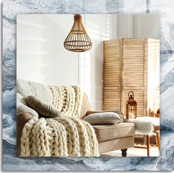 Zrcadlo Zrcadlo s potiskem do koupelny v obývacím pokoji Mramor v odstínech 60x60 cm