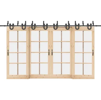 Nábytkové kování OMAXI Sada příslušenství pro posuvné dveře 400 cm ocelová černá 857553