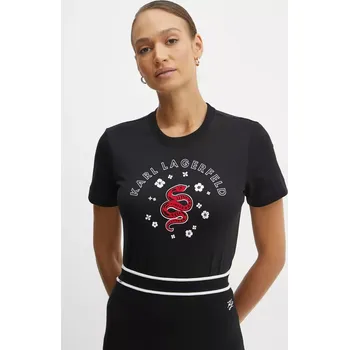 Bavlněné tričko Karl Lagerfeld černá barva, A1W17090 99X, vel. M