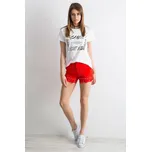 FPrice Elegantní šortky s třásněmi červené Velikost: S