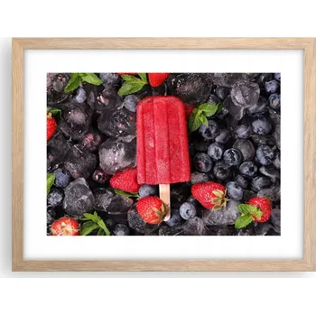 Obraz Obraz plakát v rámu světlý dub do obýváku 40x30 zmrzlina foto plakáty na zeď