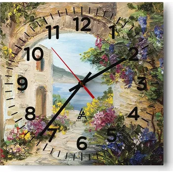 Hodiny Kuchyňské nástěnné hodiny 30x30 Architektura Skleněné hodiny do obýváku Tiché