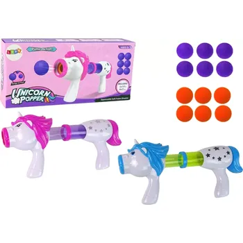 Dětská zbraň LEAN Toys Soft Ball Launcher Gun Unicorn Blue