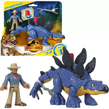 Figurka imaginext jurassic world stegosaurus a dr. grant – akční sada figurek