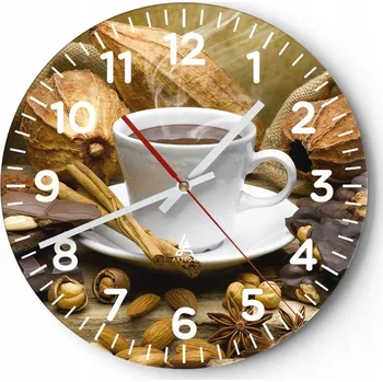 Hodiny Nástěnné hodiny do obýváku 40x40 Gastronomie Hodiny na skle Loft Tiché