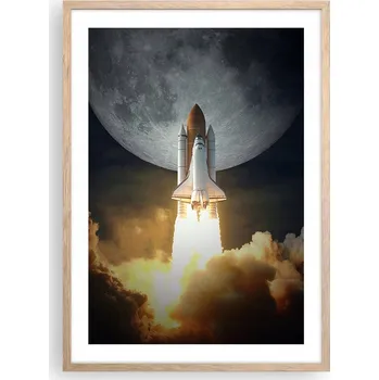 Obraz Plakát v rámu světlý dub do obýváku ložnice 50x70 měsíc moderní obraz