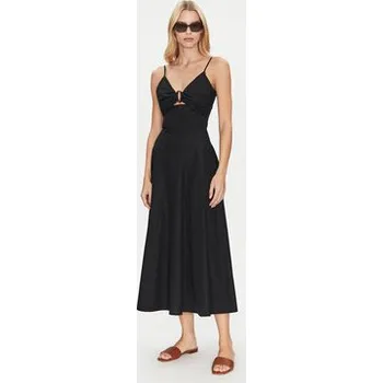 Dámské šaty Simona Corsellini Koktejlové šaty P25CPAB01101 Černá Slim Fit 44