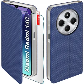Pouzdro na mobilní telefon Flipové pouzdro KrainaGSM pro Xiaomi Redmi 14C modré