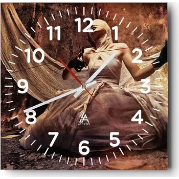 Hodiny Kuchyňské nástěnné hodiny 30x30 Divadlo Skleněné hodiny do obýváku Moderní Tiché