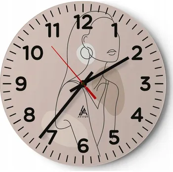 Hodiny Kuchyňské nástěnné hodiny 30x30 Abstrakce Moderní skleněné hodiny Tiché