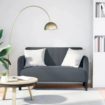 Pohovka vidaXL Loveseat Sofa Tmavě šedá 109 cm samet