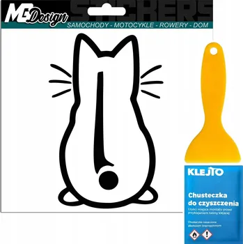 Samolepicí dekorace na vozidlo SAMOLEPKA Grafika na auto stěrač - KOČKA S POHYBLIVÝM OCÁSKEM Cat Kitty 19x29