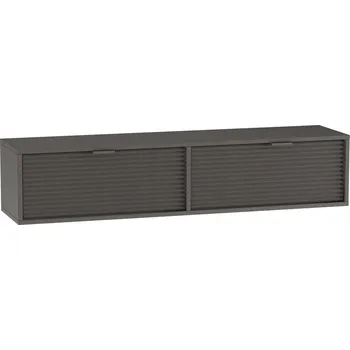 Televizní stolek TV stolek 140 cm s rýhovanými dvířky Černý Aura