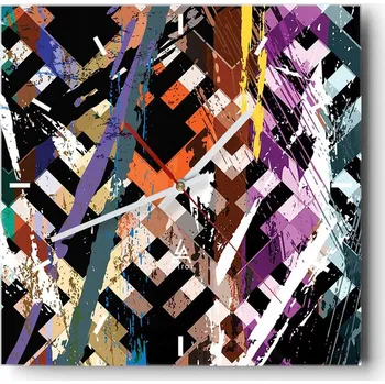 Hodiny Velké nástěnné hodiny 40x40 Abstrakce Skleněné tiché hodiny