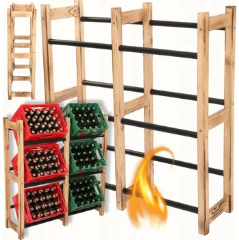 regál Dřevěný skladový regál Wamar-Sosenka 108 x 106 x 32 cm, max. nosnost 30 kg na polici