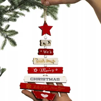 Vánoční dekorace Dřevěná Závěsná Ozdoba Na Stromeček VÁNOČNÍ KOULE Vánoční Dekorace 22 cm