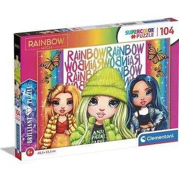 Puzzle Brilantní Puzzle Rainbow High: Poppy, Jade a Skyler 104 Dílků