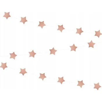 GIRLANDA ROSE GOLD HVĚZDIČKY lesklé pro dekoraci