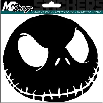 Samolepicí dekorace na vozidlo NÁLEPKA na auto KOSTRA LEBKA HALLOWEEN 15x13 cm
