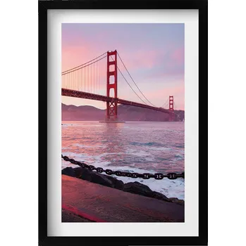 Obraz Obraz v černém rámu nástěnná dekorace Pohled na most Golden Gate 40x60 cm