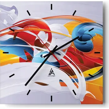 Hodiny Velké nástěnné hodiny 40x40 Abstrakce Skleněné tiché hodiny