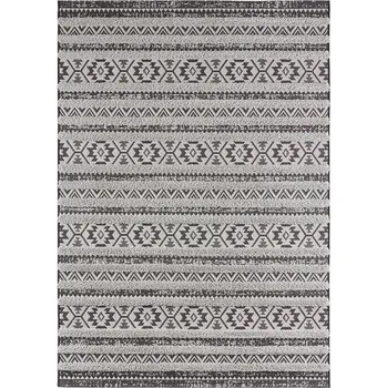 Koberec Šedo-černý silný koberec shaggy boho 200x290 cm