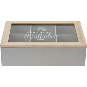 Dóza na potraviny Organizér na čaj, dřevěná krabička / dóza