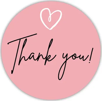 samolepka Samolepky na svíčky thank you ozdobné samolepky 20 KUSŮ