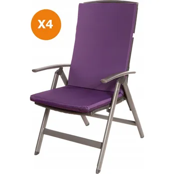 Polštář Polštář na zahradní židli, 110x47x65 cm, fialová, 4 ks