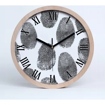 Hodiny Kuchyňské nástěnné hodiny otisky prstů pr. 20 cm