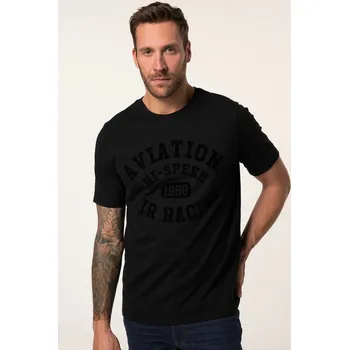 Pánské tričko JP1880, Plus size Tričko JP1880, krátké rukávy, pruhy, potisk na hrudi, do 8XL pro plnoštíhlé nadměrná velikost, 836191100-1455, černý, 6XL, Plus size oblečení, Oblečení pro vysoké muže, Nadměrné velikosti, Oblečení pro plnoštíhlé.