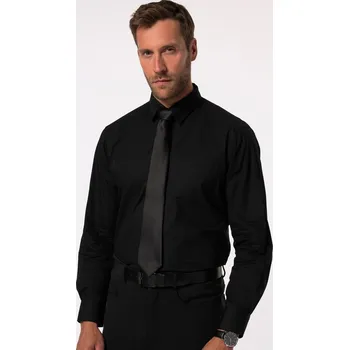 Pánská košile JP1880, Plus size Košile, dlouhé rukávy, Kent límeček, Modern střih, do 8XL, prodloužená pro plnoštíhlé nadměrná velikost, 823925100-1454, černý, 5XL, Plus size oblečení, Oblečení pro vysoké muže, Nadměrné velikosti, Oblečení pro plnoštíhlé.