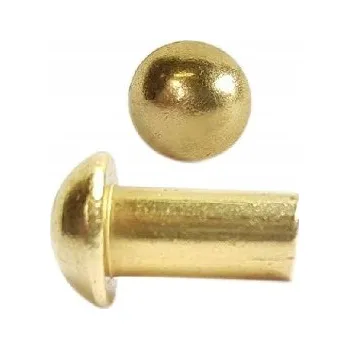 Nýt 4x10 Mosazné nýty s kulovou hlavou DIN 660 50 Ks