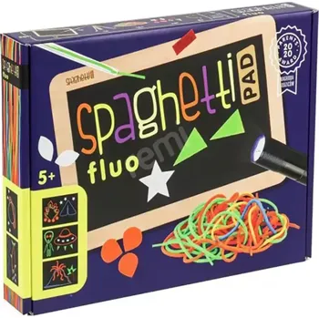 kreativní sada Kreativní sada Spaghetti Fluo – fluorescenční provázky a světelná tabulka