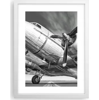 Obraz Obraz plakát v bílém rámu do obýváku 30x40 foto plakát letadlo na zeď
