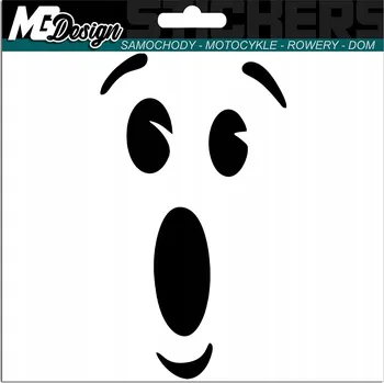 Samolepicí dekorace na vozidlo NÁLEPKA na auto PŘEKVAPENÝ OBLIČEJ FACE 9x15