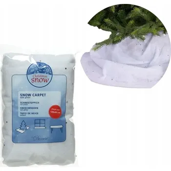 Vánoční dekorace Podložka Sněhový ubrus koberec bílý stříbrný třpytivý