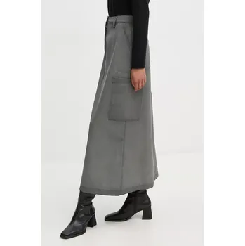 Dámská sukně Vlněná sukně Sunnei šedá barva, maxi, áčková, RTWWSKR018 90X, vel. L