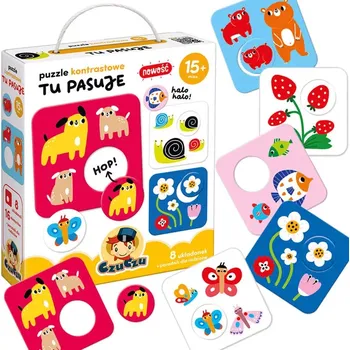 Puzzle CzuCzu. Puzzle kontrastowe. Tu pasuje 15 mies.+