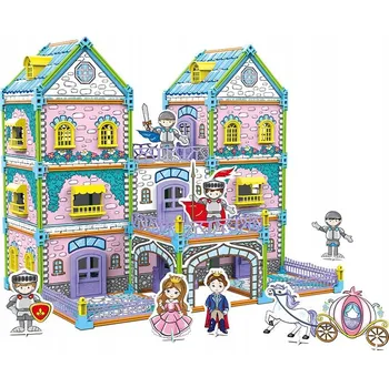 Domeček pro panenku Kartonový domeček k vybarvování - Zámek pro princezny