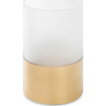 Svícen Skleněný svícen BLANCA7 bílo zlatý 12 x 15 cm