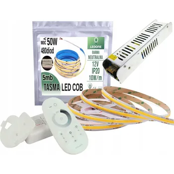 LED páska LED pásek COB NW 12V 50W 5m + Dálkový Ovladač RF dotykové