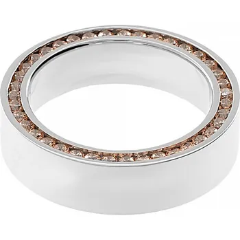 Prsten MPM Unisex ocelový nerezový prsten 6527B (velikost 52) - stříbrné barvy se zirkony