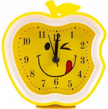 Hodiny BUDÍK VE TVARU JABLKA S EMOJI