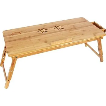 Psací stůl SONGMICS Stolek pod notebook bambusový, odvětrávání, úložný šuplík, šířka 89 cm