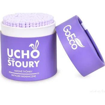 Vatová tyčinka UCHOŠŤOURY | ekologické vatové tyčinky | 200 ks | karton + 100% bavlna | fialové