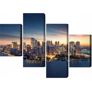 Obraz Vícedílný obraz Panorama New Yorku při východu slunce 80x50 NC