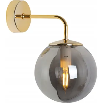 Nástěnné svítidlo NÁSTĚNNÁ LAMPA ZLATÁ GRAFITOVÁ SKLENĚNÁ KOULE LOFT GLAMOUR E14